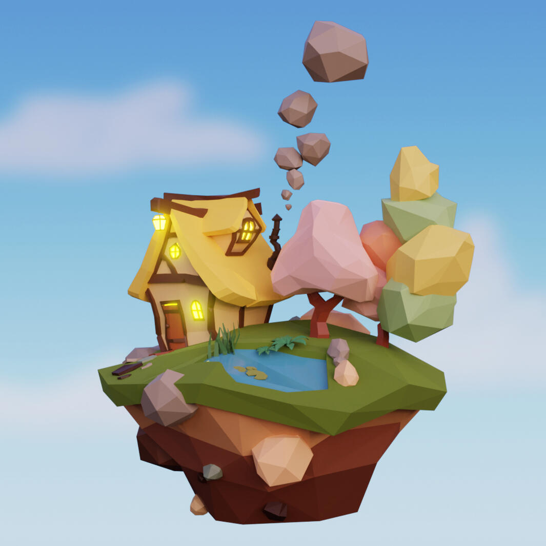 low poly cottage (click to see more)