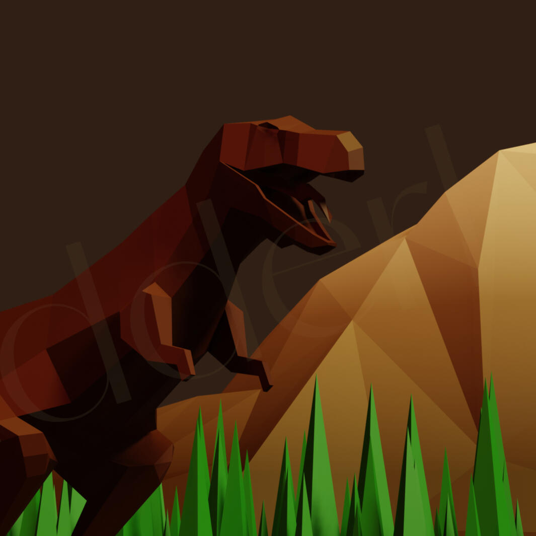 low poly dinosaur (from GameDev.tv course)