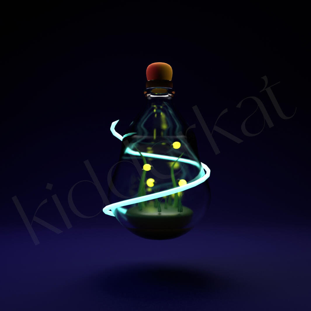 fireflies in a bottle (freehand)